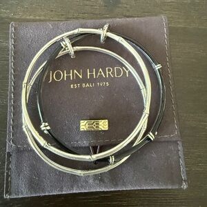 John Hardy Silver and Black Bangles Set